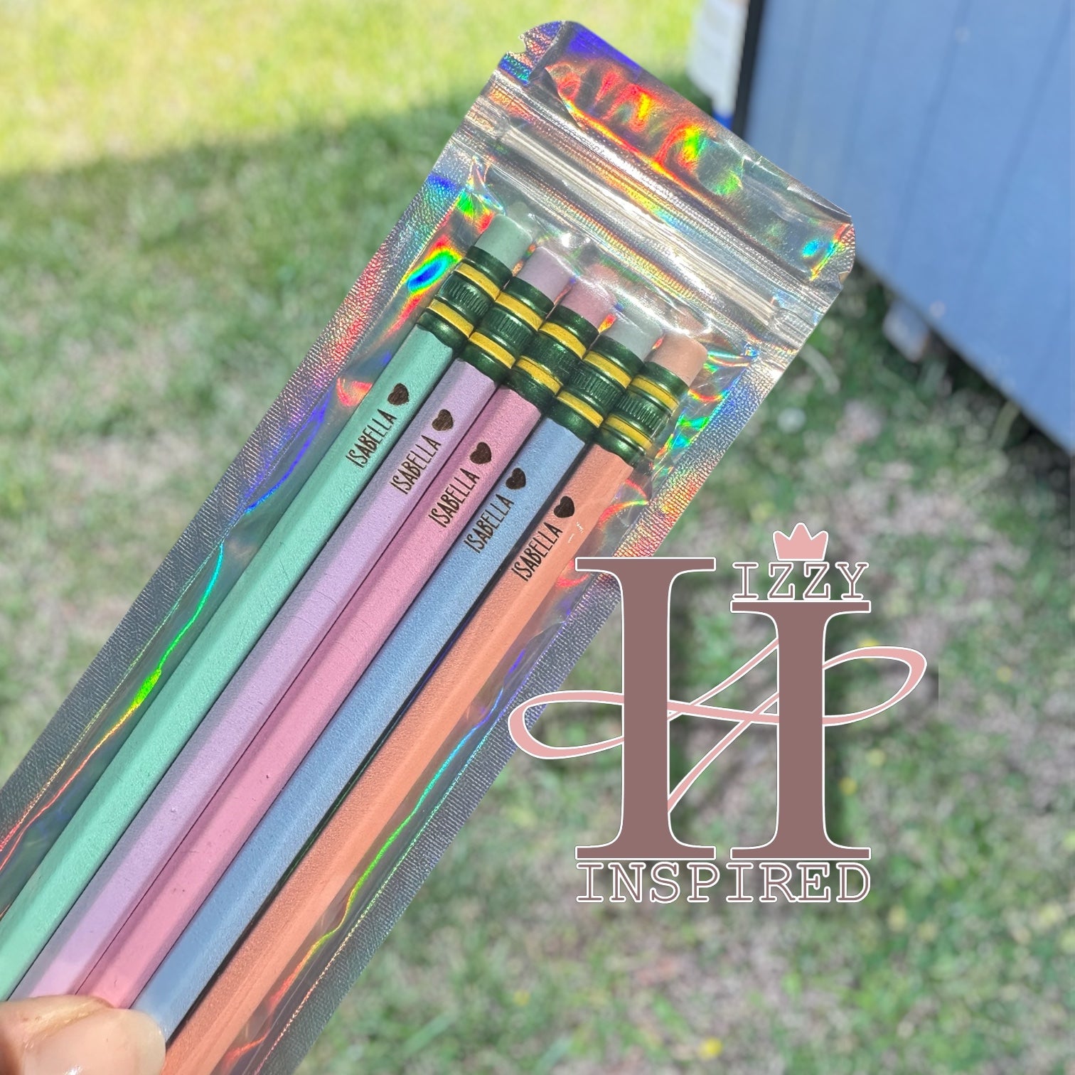 Personalized Pastel Pencils – Custom Name Engraved Pencil Set, Back to School Gift