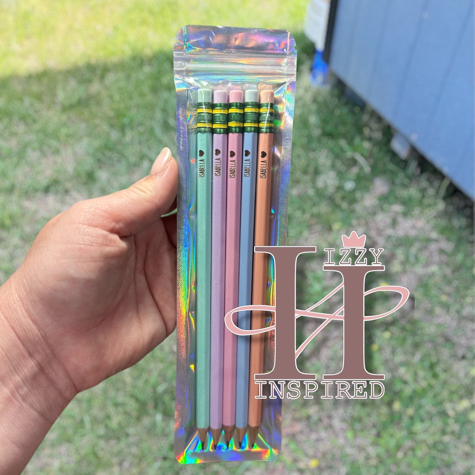 Personalized Pastel Pencils – Custom Name Engraved Pencil Set, Back to School Gift