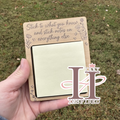 Engraved Sticky Note Holder, Wooden Post-It Note Holder, Desk Organizer Gift, Teacher Gift, Office Decor