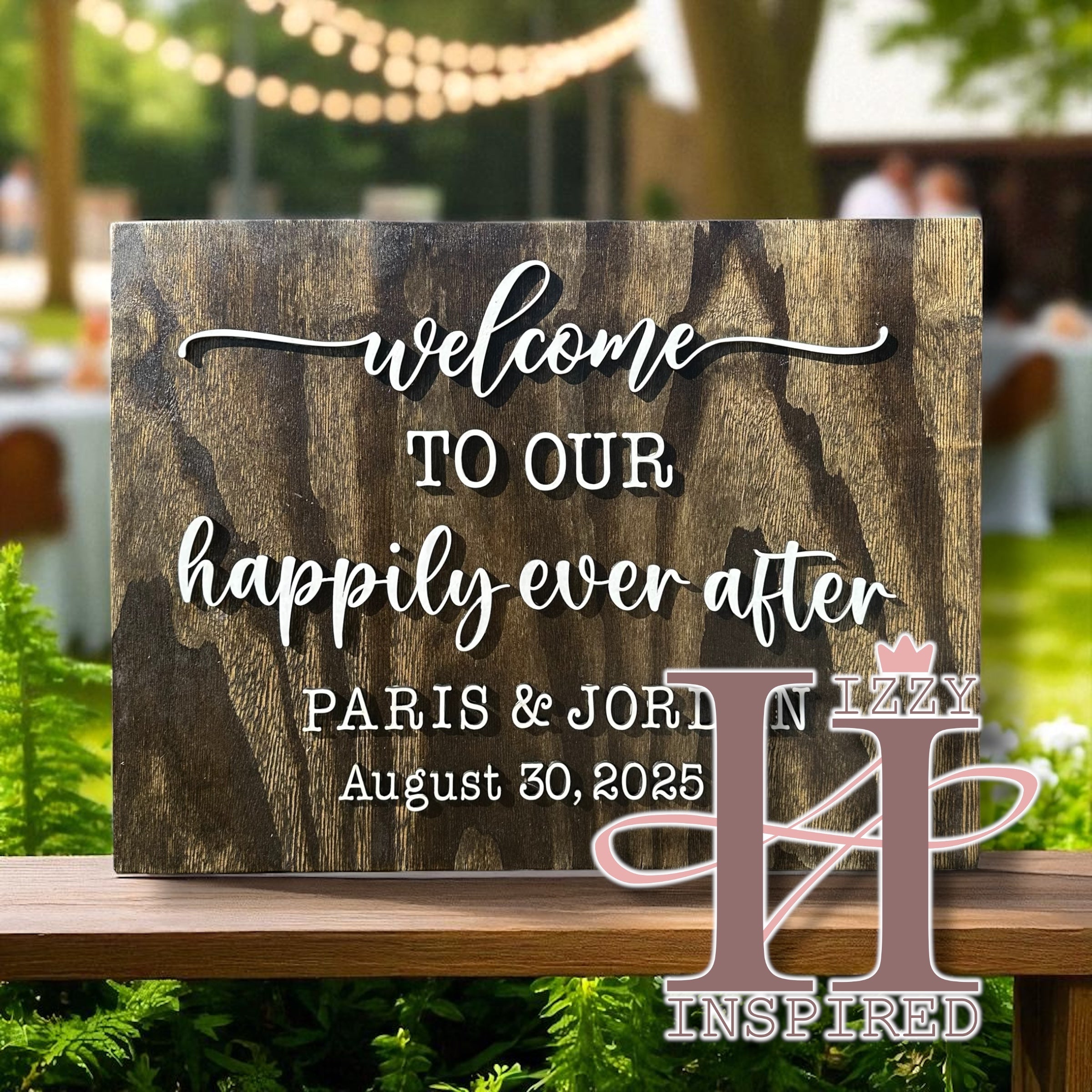 3D Laser Cut Wedding Welcome Sign – Custom “Happily Ever After” Sign