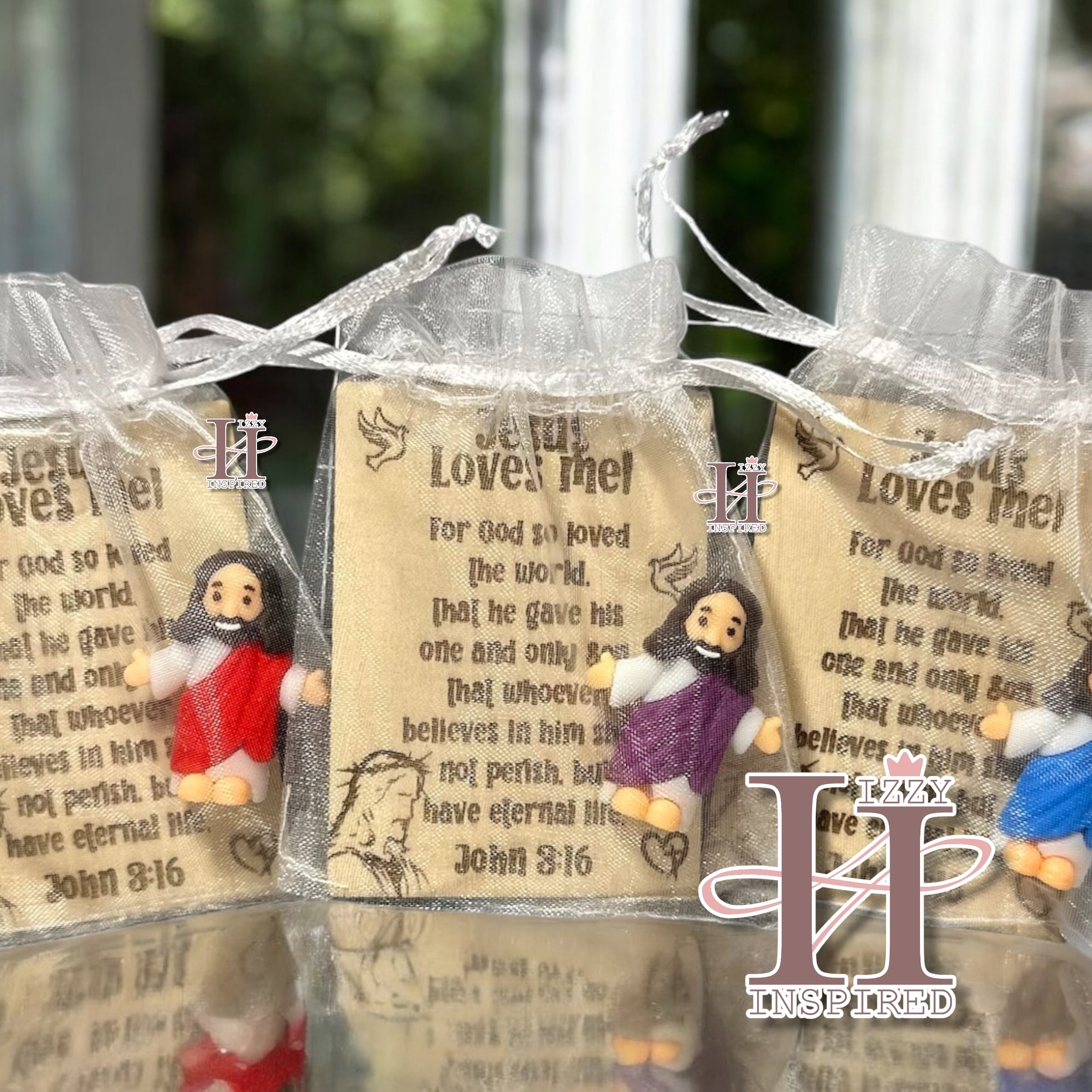 Jesus Loves Me Gift Set – John 3:16 Scripture Card with Mini Jesus Charm