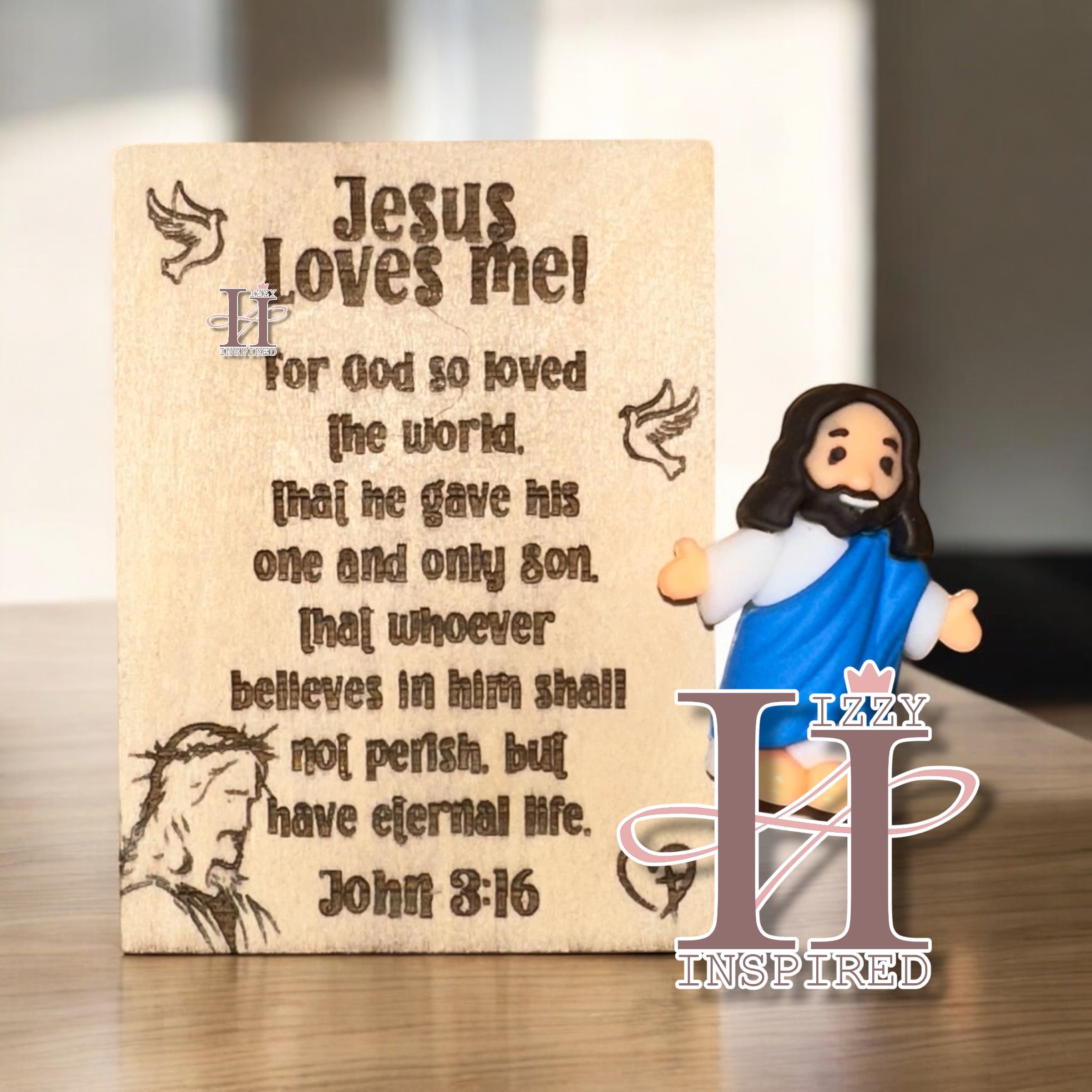 Jesus Loves Me Gift Set – John 3:16 Scripture Card with Mini Jesus Charm